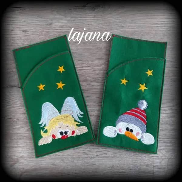 Stickdatei Schneemann und Engel
