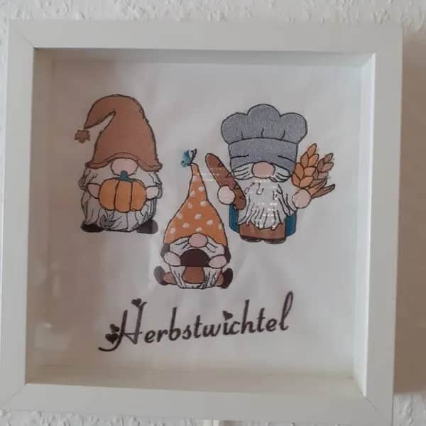Stickdatei Wichtel Herbst