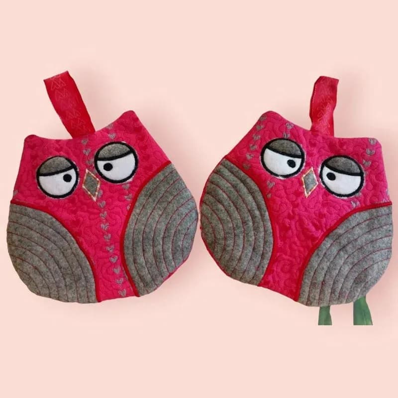 ITH Stickdatei Topflappen Eule 4