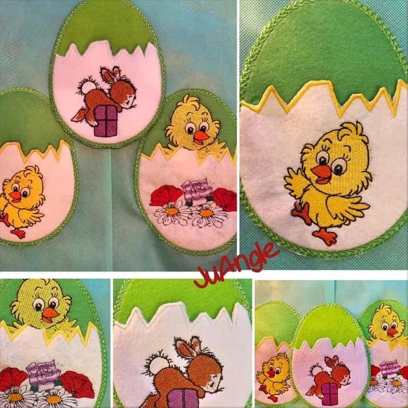 ITH Stickdatei Ostertasche Osterei – Süße Bestecktasche 5