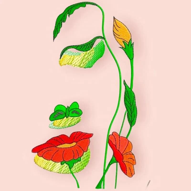Stickdatei Blumen Fantasy 2