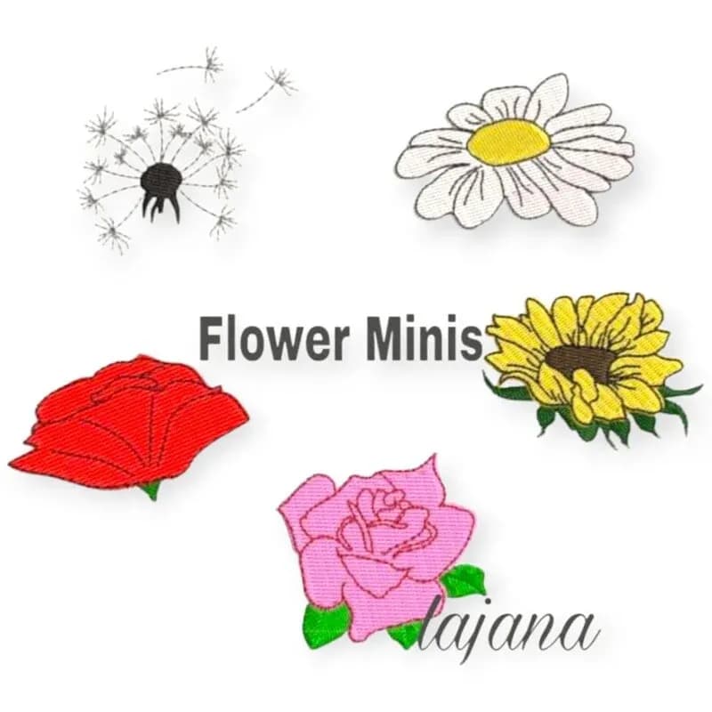 Stickdatei Blumen Minis 2