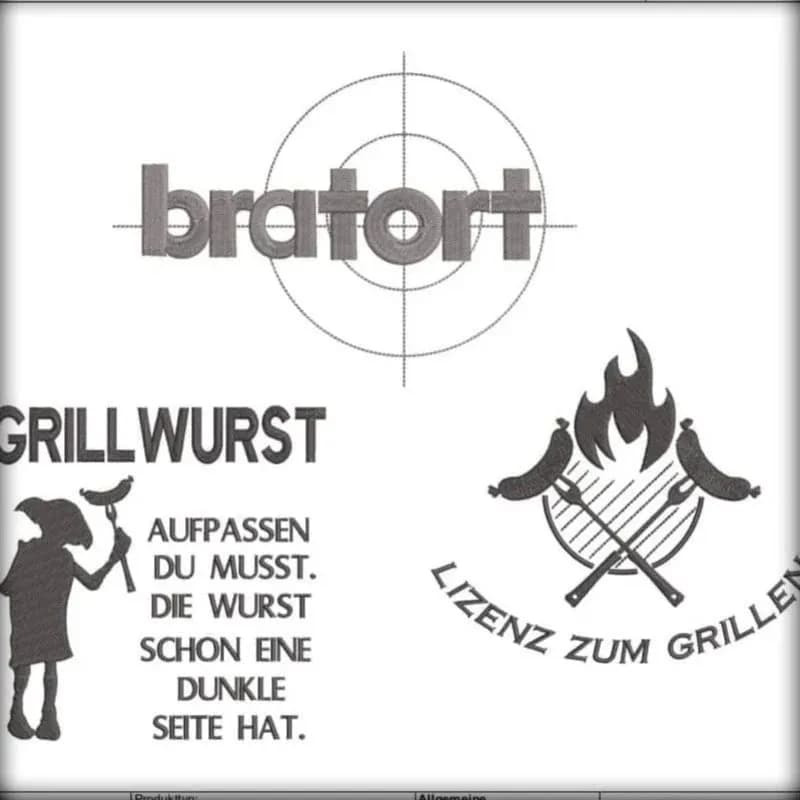 Stickdatei Grillen Vatertag 2