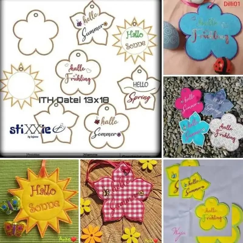 ITH Stickdatei Blumen- / Sonnenhaenger 2