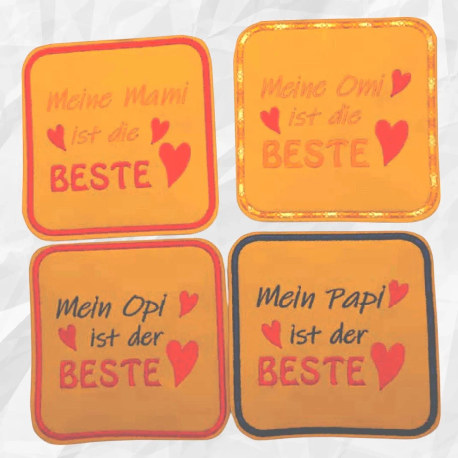 Stickdatei Sprüche Set Mami Papi Omi Opi 5