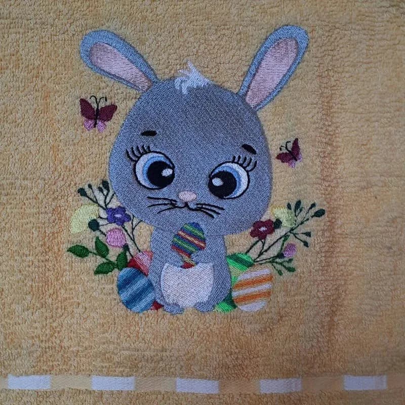 Stickdatei Osterhase mit Schriftzug 3