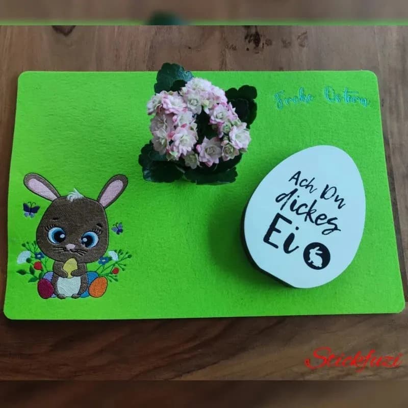 Stickdatei Osterhase mit Schriftzug 4