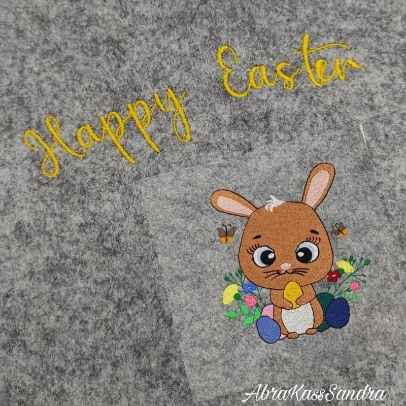 Stickdatei Osterhase mit Schriftzug 2