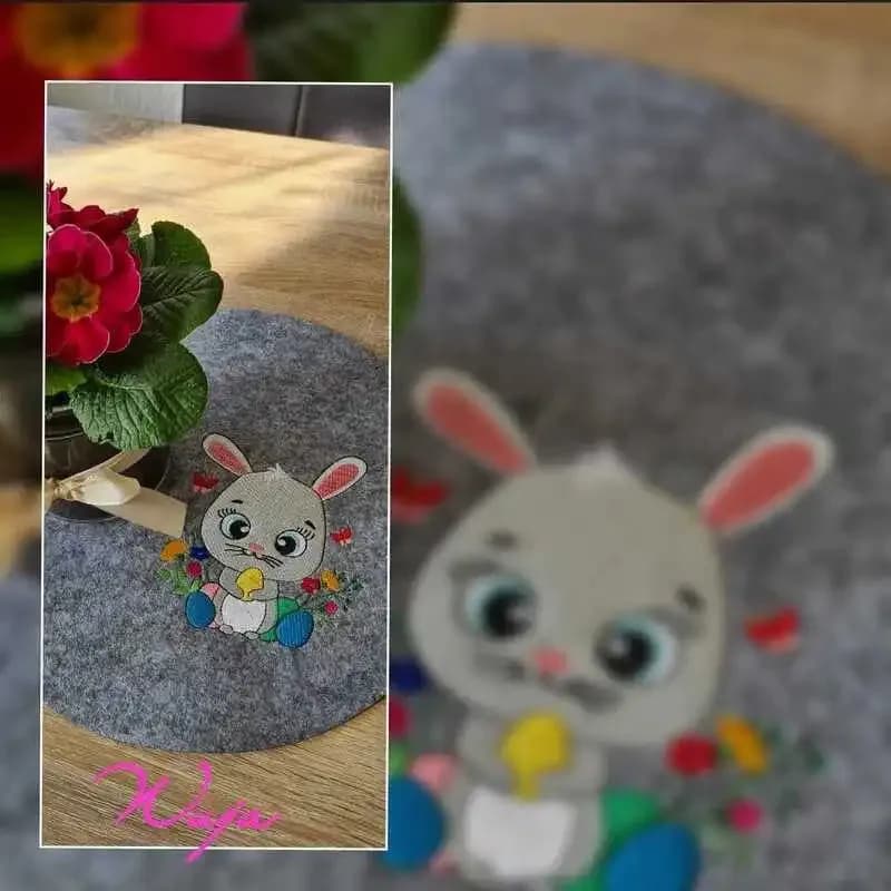 Stickdatei Osterhase mit Schriftzug 5