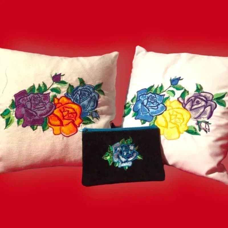 Rosen Stickdatei Arrangement – Premium 3er-Motiv für edle Textilien | stiXXie 4