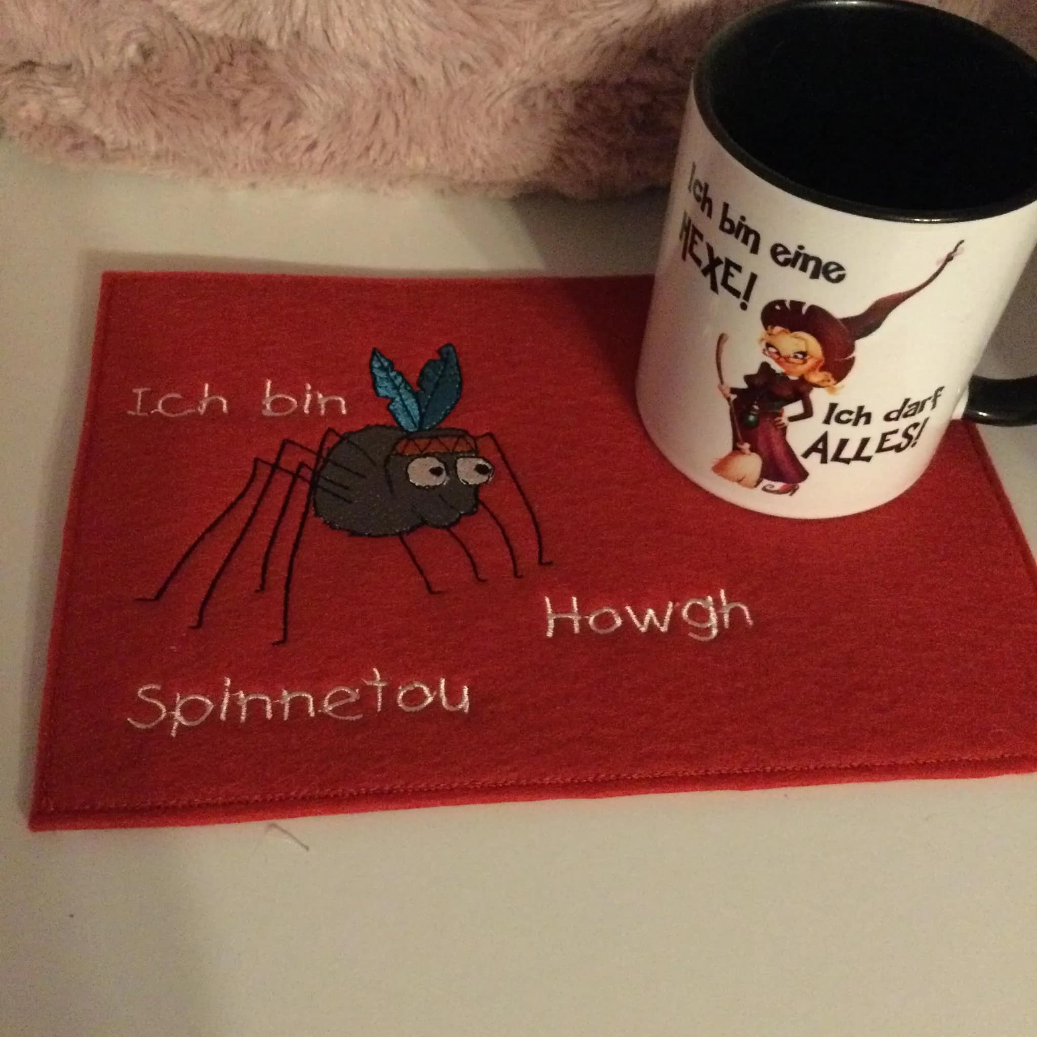 Stickdatei Spinne mit Spruch 5