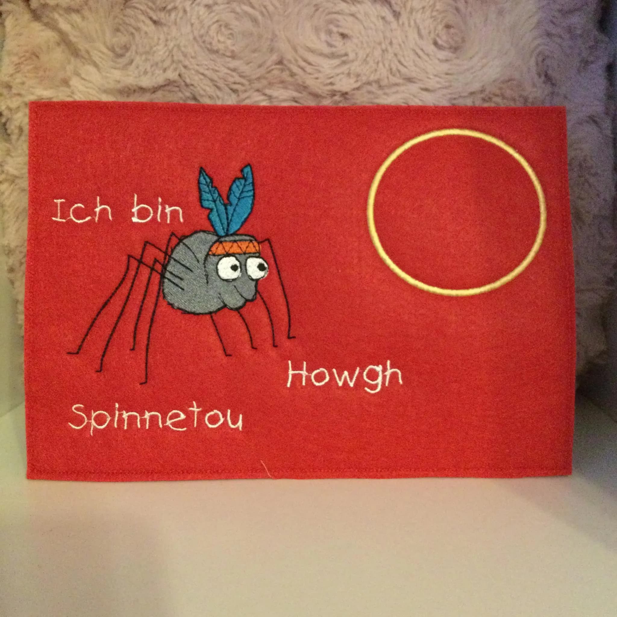 Stickdatei Spinne mit Spruch 4