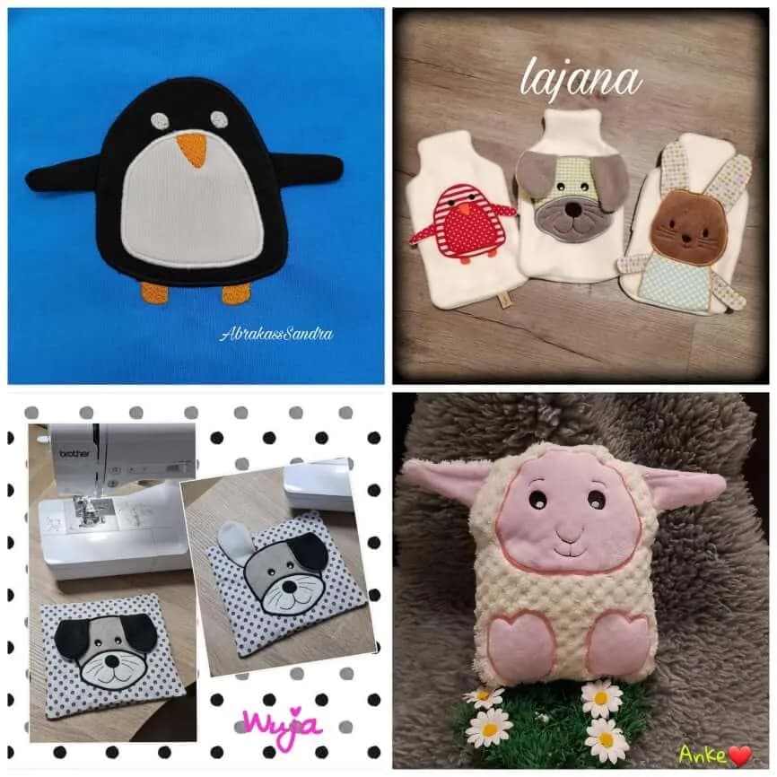 Stickdatei Applikation Tiere 5-teilig