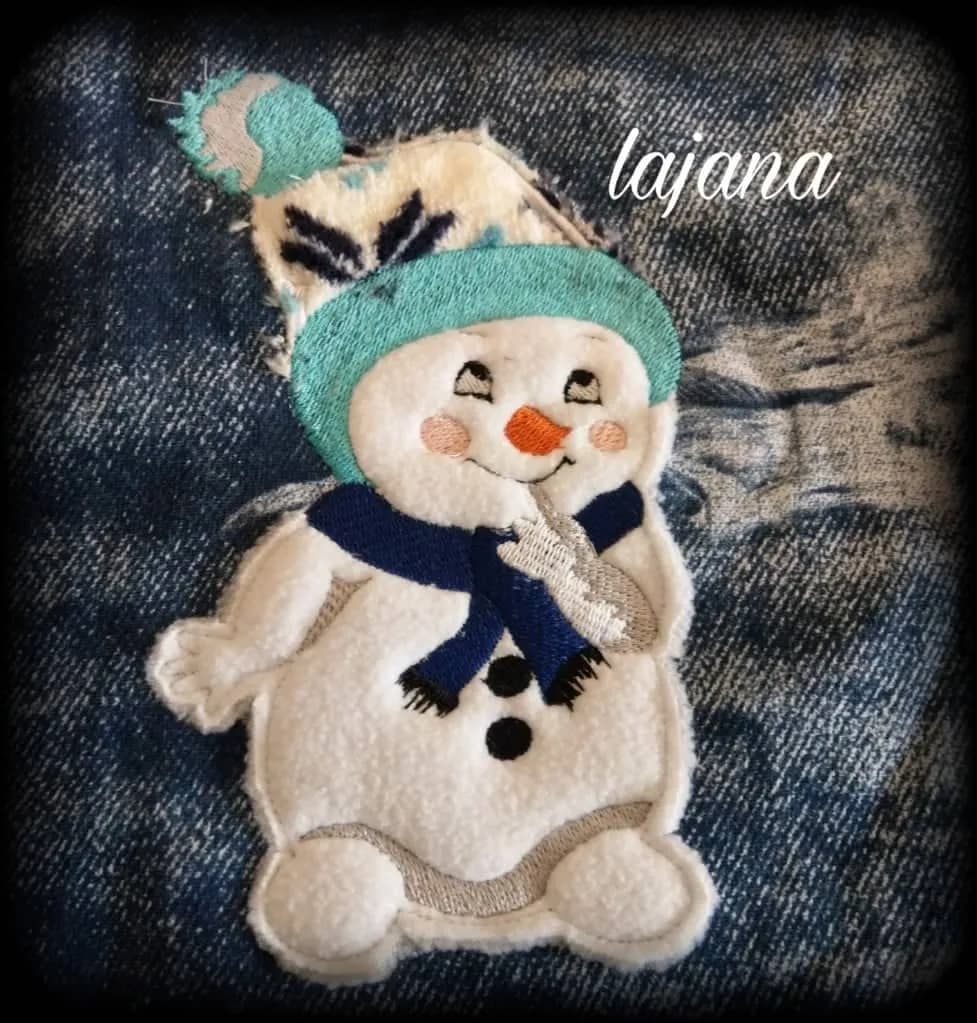 Stickdatei Schneemann Doodle Applikation
