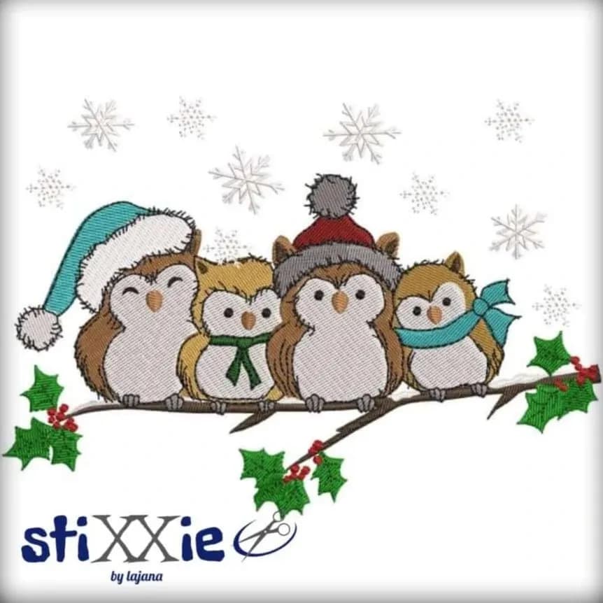 Stickdatei Eule Wintereulen 🦉❄️