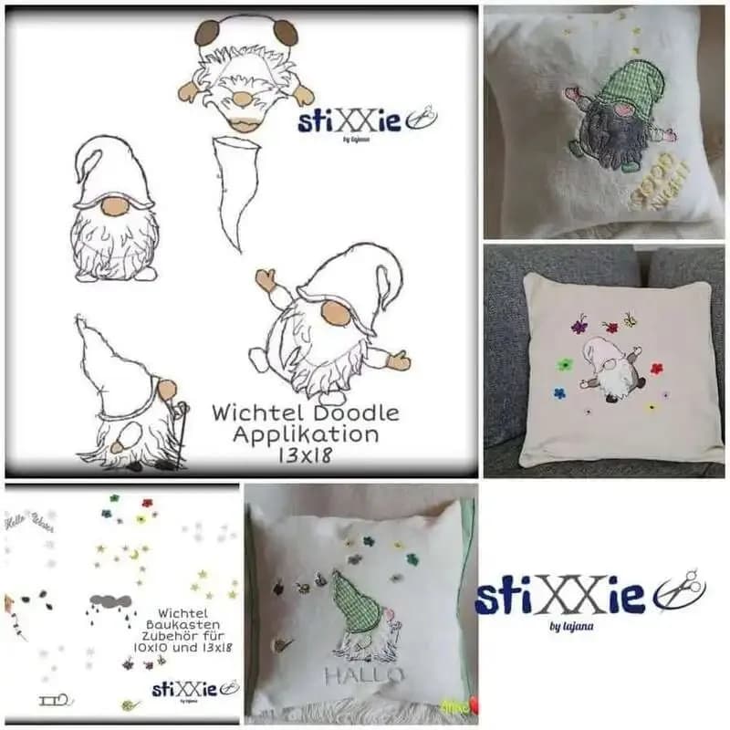 Stickdatei Wichtel Baukasten Set DoodleApplikation đ§ 13 Dateien fĂŒr alle Jahreszeiten