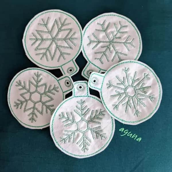 ITH Stickdatei Schneeflocken 5-er